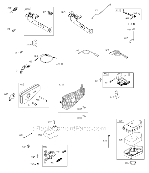 Page D Diagram and Parts List for 9T800SERIES  Briggs and Stratton Engine